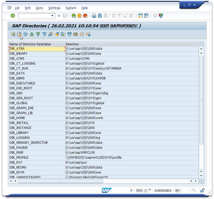 Transaction AL11 - Configure User Directories