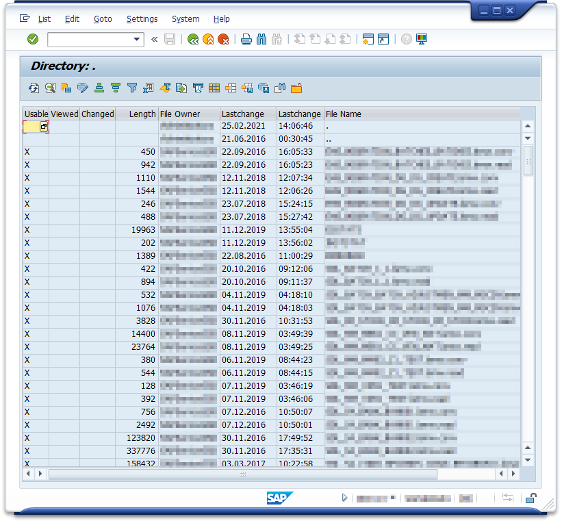 Transaction AL11 - List Directories