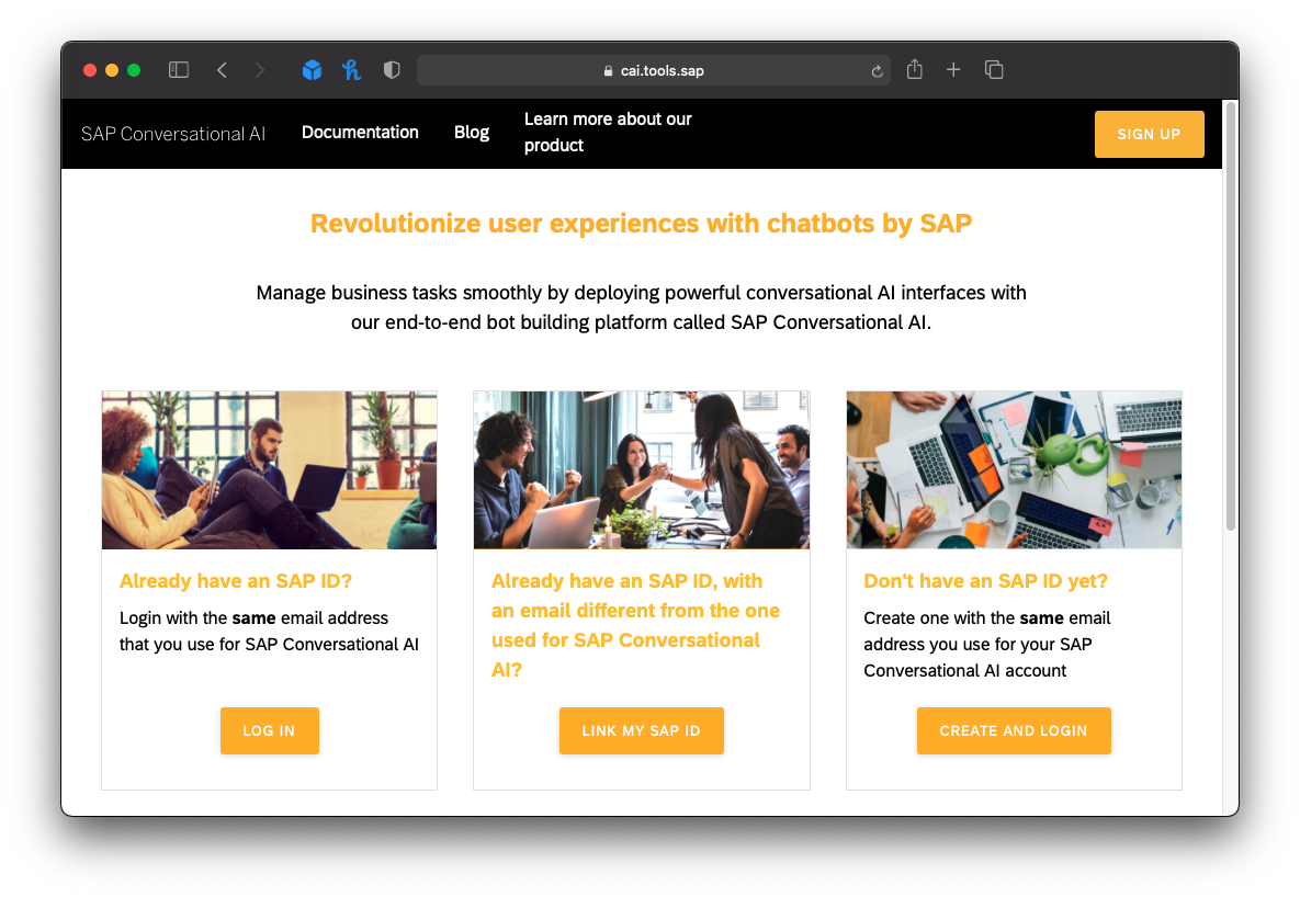 SAP CAI Homepage