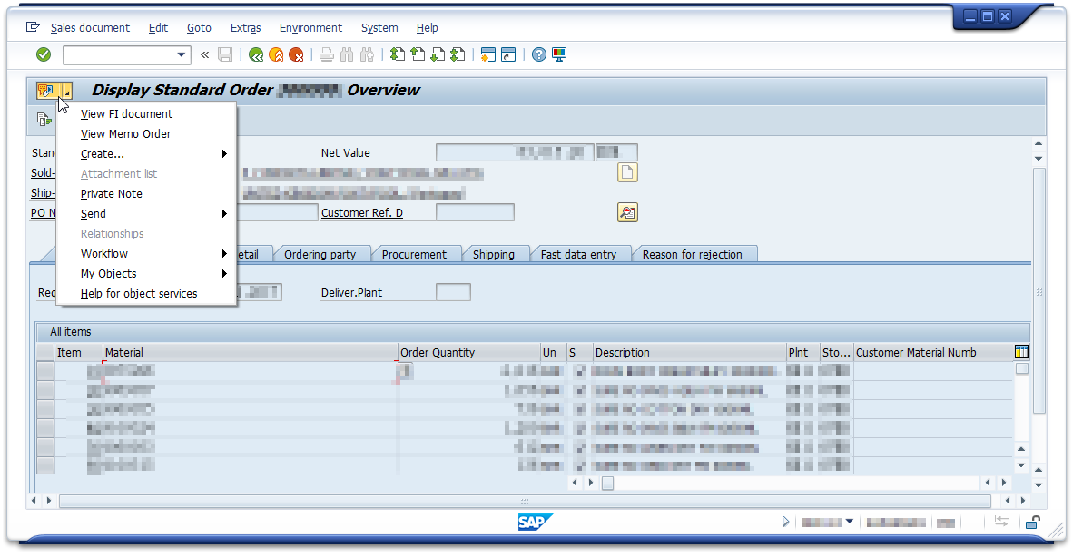 SAP Generic Object Services in VA03