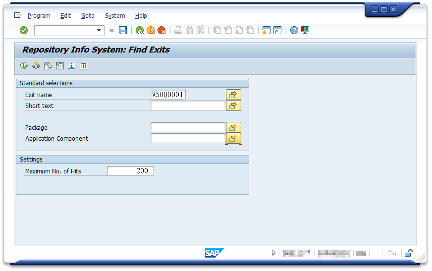 Search Enhancement via tcode CMOD