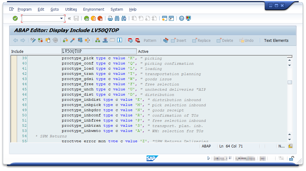 VL06 Processing Type EXIT_SAPLV50Q_001 Parameter