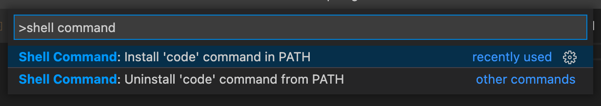 Install VSCode Shell Command